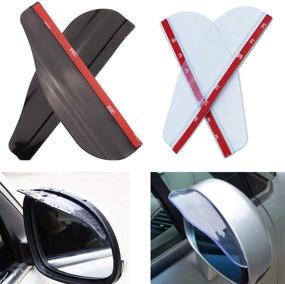 img 4 attached to 🌧️ Enhance Your Visibility with EKIND 2 Set Rear View Mirror Visor Rain Guard for Cars, Trucks, and SUVs - Transparent+ Black Transparent