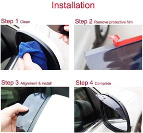 img 1 attached to 🌧️ Enhance Your Visibility with EKIND 2 Set Rear View Mirror Visor Rain Guard for Cars, Trucks, and SUVs - Transparent+ Black Transparent