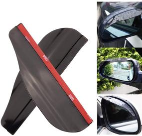 img 3 attached to 🌧️ Enhance Your Visibility with EKIND 2 Set Rear View Mirror Visor Rain Guard for Cars, Trucks, and SUVs - Transparent+ Black Transparent