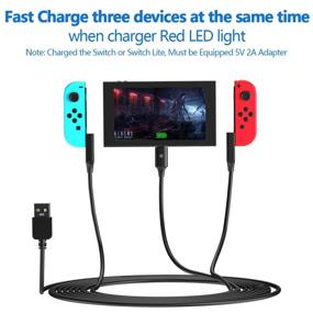 img 3 attached to Versatile Multi Charging Cable for Nintendo Switch Joy-Con and Mobile Samsung Galaxy, S9, S9 Plus, S8, HTC 10, LG USB Type C Devices - 3 in 1 USB Type C Charger Cable