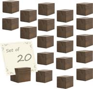🪵 20-piece square brown wood business card & table number holders by mygift logo