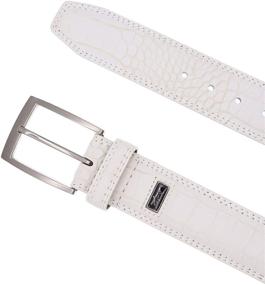 img 1 attached to 🐊 Premium Greg Norman Crocodile Print Leather Men's Accessories: Classy Belts that Elevate Your Style