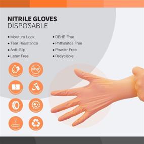 img 3 attached to 🧤 LANON 100 Count Food Grade Disposable Nitrile Gloves with Vitamin E Coating, Fully Textured, Beaded Cuff, 2 mil Thickness, Latex-Free, Small Size