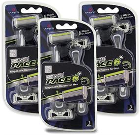 img 4 attached to Dorco Pace 6 Plus Disposable Razors with Trimmer - Value Pack of 9 Six-Blade Razors