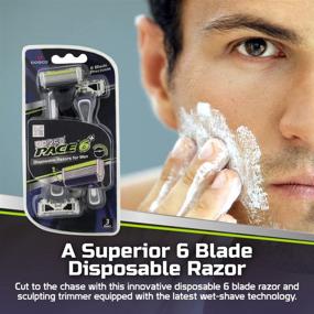 img 2 attached to Dorco Pace 6 Plus Disposable Razors with Trimmer - Value Pack of 9 Six-Blade Razors