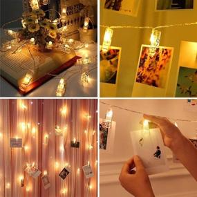 img 1 attached to 📸 40 LED Photo Clips String Lights by VENNKE – Battery &amp; USB Powered, 20 Ft Fairy Twinkle Wedding Party Christmas Home Decor Lights for Hanging Photos Pictures Cards Artwork