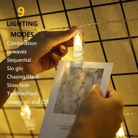 img 3 attached to 📸 40 LED Photo Clips String Lights by VENNKE – Battery &amp; USB Powered, 20 Ft Fairy Twinkle Wedding Party Christmas Home Decor Lights for Hanging Photos Pictures Cards Artwork