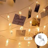 📸 40 led photo clips string lights by vennke – battery &amp; usb powered, 20 ft fairy twinkle wedding party christmas home decor lights for hanging photos pictures cards artwork логотип