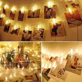 img 2 attached to 📸 40 LED Photo Clips String Lights by VENNKE – Battery &amp; USB Powered, 20 Ft Fairy Twinkle Wedding Party Christmas Home Decor Lights for Hanging Photos Pictures Cards Artwork