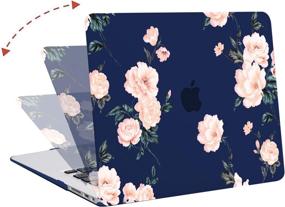 img 1 attached to 🌺 MOSISO MacBook Air 13 inch Case (A1369 & A1466, 2010-2017 Release) - Blue Camellia Hard Shell, Keyboard Cover & Screen Protector