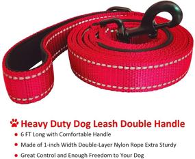 img 2 attached to 🐾 Premium Dual Handle Dog Leash with Reflective Design - 6ft Long Heavy Duty Lead for Effective Training and Control, Ideal for Large or Medium Dogs