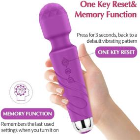 img 3 attached to 🔋 Rechargeable Cordless Handheld Massager - Personal Wand Massager with Memory Function, 8 Speeds, and 20 Patterns - Purple - Back and Neck Relief