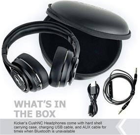 img 2 attached to 🎧 Kicker CushNC Bluetooth Headphones: Active Noise Cancelling Over Ear Headphones with Microphone, Soft Comfort Padding - Ideal for Travel, Home Office, and More