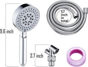 img 1 attached to Etechydra Shower Heads: 5 Spray Settings Handheld Massage Shower Head with High Pressure & Water Saving Mode - 57 inch Stainless Hose Included