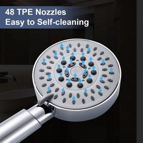 img 2 attached to Etechydra Shower Heads: 5 Spray Settings Handheld Massage Shower Head with High Pressure & Water Saving Mode - 57 inch Stainless Hose Included