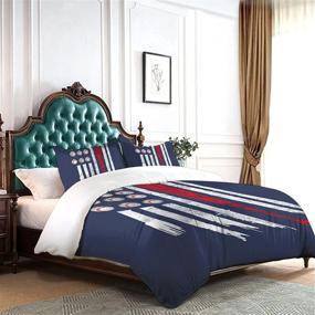 img 1 attached to POLTBAIE Independence Day Baseball Bedding Set Twin - Abstract Comforter Bed Set for Kids Girls Boys, Including 1 Comforter Cover and 2 Pillow Shams - Twin Size Comforter Set