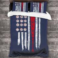 poltbaie independence day baseball bedding set twin - abstract comforter bed set for kids girls boys, including 1 comforter cover and 2 pillow shams - twin size comforter set logo