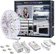 🔆 yeemaylux white led strip lights: 300 leds 16.4ft, dimmable under cabinet lighting with protective glue - 6500k bright daylight white, 2 control ways - rf remote, dimmer switch tape light for kitchen cabinet логотип