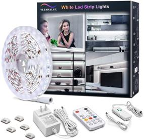 img 4 attached to 🔆 YEEMAYLUX White LED Strip Lights: 300 LEDs 16.4ft, Dimmable Under Cabinet Lighting with Protective Glue - 6500K Bright Daylight White, 2 Control Ways - RF Remote, Dimmer Switch Tape Light for Kitchen Cabinet