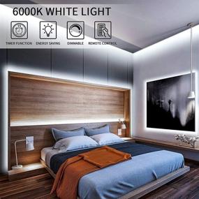 img 2 attached to 🔆 YEEMAYLUX White LED Strip Lights: 300 LEDs 16.4ft, Dimmable Under Cabinet Lighting with Protective Glue - 6500K Bright Daylight White, 2 Control Ways - RF Remote, Dimmer Switch Tape Light for Kitchen Cabinet