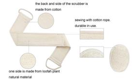 img 3 attached to 🚿 Durable Exfoliating Loofah Back Scrubber for Shower - 100% Natural Material, 4 * 35.5 in - Includes 2 Back Scrubber Straps and 2 Exfoliate Pads