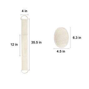 img 2 attached to 🚿 Durable Exfoliating Loofah Back Scrubber for Shower - 100% Natural Material, 4 * 35.5 in - Includes 2 Back Scrubber Straps and 2 Exfoliate Pads