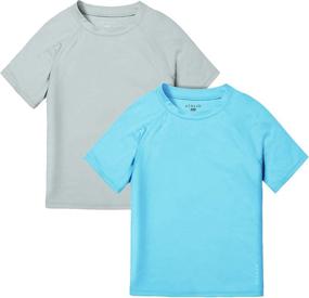 img 4 attached to Ultimate Sun Protection: ATHLIO 2 Pack Boys UPF 50+ Short Sleeve Outdoor Sun Shirts – Perfect for Water Sports and Swim Activities!