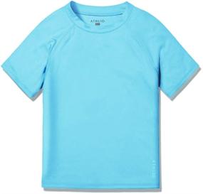 img 3 attached to Ultimate Sun Protection: ATHLIO 2 Pack Boys UPF 50+ Short Sleeve Outdoor Sun Shirts – Perfect for Water Sports and Swim Activities!