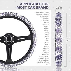 img 3 attached to Накладка на рулевое колесо с рисунком флага оленя Geprint для внедорожников, грузовиков, седанов, фургонов