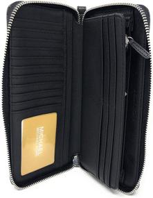 img 2 attached to 💼 Stylish & Practical: Michael Kors Jet Set Women's Leather Travel Continental Wristlet Wallet in Black/Black