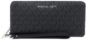 img 4 attached to 💼 Stylish & Practical: Michael Kors Jet Set Women's Leather Travel Continental Wristlet Wallet in Black/Black