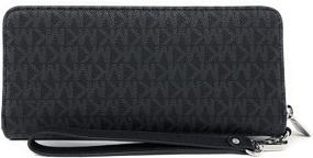 img 3 attached to 💼 Stylish & Practical: Michael Kors Jet Set Women's Leather Travel Continental Wristlet Wallet in Black/Black