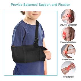 img 3 attached to 🤕 Kids Arm Sling with Waist Strap – Comfortable Pediatric Arm Support Sling for Wrist, Elbow, Arm, Shoulder Injuries – Rotator Cuff, Left/Right Arm Immobilizer