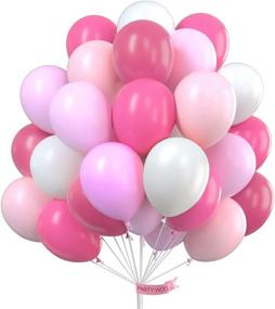 img 3 attached to 🎈 PartyWoo Pink Balloons - 100 pcs 12 in Fuchsia, White, Pale, and Hot Pink Shade Balloons for Pink Baby Shower, Pink Birthday, Pink Wedding, Pink, White