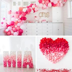 img 2 attached to 🎈 PartyWoo Pink Balloons - 100 pcs 12 in Fuchsia, White, Pale, and Hot Pink Shade Balloons for Pink Baby Shower, Pink Birthday, Pink Wedding, Pink, White