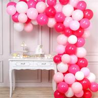 🎈 partywoo pink balloons - 100 pcs 12 in fuchsia, white, pale, and hot pink shade balloons for pink baby shower, pink birthday, pink wedding, pink, white логотип