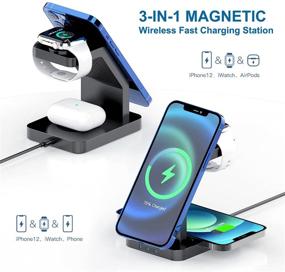 img 3 attached to 🔌 Catalpa U 3 in 1 Wireless Charging Station: Fast Magsafe 20W Charger for iPhone 12/12 Pro Max/Mini/AirPods Pro/AirPods 2 iwatch Series