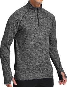 img 2 attached to 👕 OGEENIER Men's Quarter Zip Pullover with Pockets, Long Sleeve Performance Shirts for Fishing, Golf, Workout, and Running