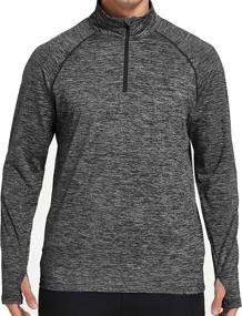 img 4 attached to 👕 OGEENIER Men's Quarter Zip Pullover with Pockets, Long Sleeve Performance Shirts for Fishing, Golf, Workout, and Running