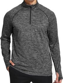 img 3 attached to 👕 OGEENIER Men's Quarter Zip Pullover with Pockets, Long Sleeve Performance Shirts for Fishing, Golf, Workout, and Running