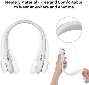 img 4 attached to 💨 Rechargeable Portable Mini USB Battery Neck Fan - Hands-Free Personal Fan with 3-Level Air Flow for Home, Office, Sports, Work, Travel, Outdoor