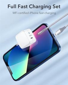 img 2 attached to 🔌 ESR 20W Mini PD Fast Charger with MFi-Certified 1 m Lightning Cable for iPhone 13/13 Pro/13 mini/13 Pro Max/12/12 Pro/12 mini/12 Pro Max, USB Type-C Power Delivery Compatible
