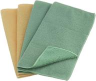 superio ultra microfiber cleaning cloths - 12 inch towels (4 pack) - yellow / green micro fiber - ideal for auto, home, office, kitchen, dish washing, dusting, glass sparkling - scratch-free logo