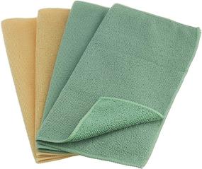 img 4 attached to Superio Ultra Microfiber Cleaning Cloths - 12 Inch Towels (4 Pack) - Yellow / Green Micro Fiber - Ideal for Auto, Home, Office, Kitchen, Dish Washing, Dusting, Glass Sparkling - Scratch-Free