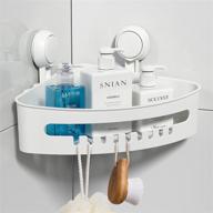 🛁 luxear corner shower caddy: easy-install waterproof storage organizer for bathroom and kitchen | removable suction cup shelf holds 22lbs | white logo