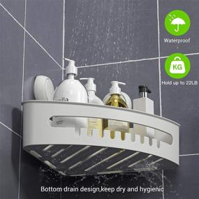 img 3 attached to 🛁 LUXEAR Corner Shower Caddy: Easy-Install Waterproof Storage Organizer for Bathroom and Kitchen | Removable Suction Cup Shelf Holds 22lbs | White