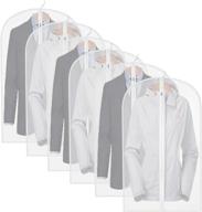 👕 homeminda garment bags clear: 40in white hanging lightweight dust cover, pack of 6 - ideal for suit jackets & clothes closet логотип