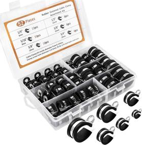img 4 attached to 🔧 CONBOLA 52pcs Cable Clamps Assortment Kit - 304 Stainless Steel with Rubber Cushion - Pipe Clamp Set in 6 Sizes: 1/4&quot; 5/16&quot; 3/8&quot; 1/2&quot; 5/8&quot; 3/4&quot; - Ideal for Wire, Cable, Hose, Pipe General Repairs
