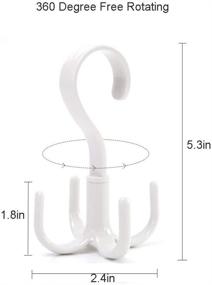 img 1 attached to 👜 Akenhety Rotating Scarf Purse Organizer: The Ultimate 4 Pack Plastic Closet Handbag Hanger for Belts, Ties, Bags, Scarves, and More!