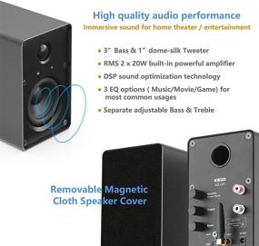 img 1 attached to 💻 KEiiD PC Computer Speaker System - Bluetooth Stereo with Aluminum Housing, Bookshelf Audio for Home, Studio Monitor with Optical AUX Input - Turntable/CD Player/PC/Laptop/TV Compatible